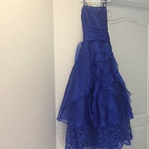 Lilly Kids Royal Blue Floor Length Gown SZ 12